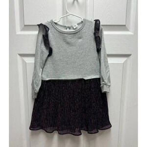 Dress girls gap size 4T grey and purple sparkles